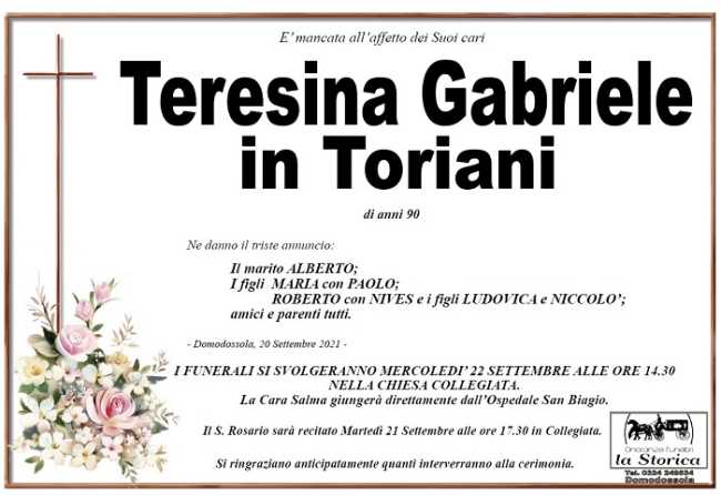 Teresina Gabriele in Toriani
