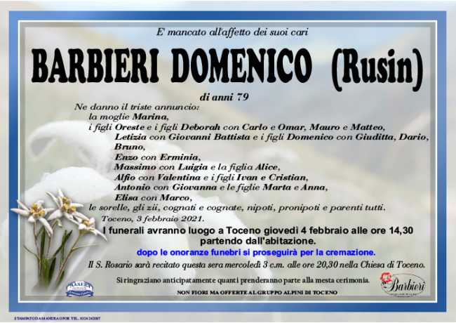 annuncio Barbieri Domenico