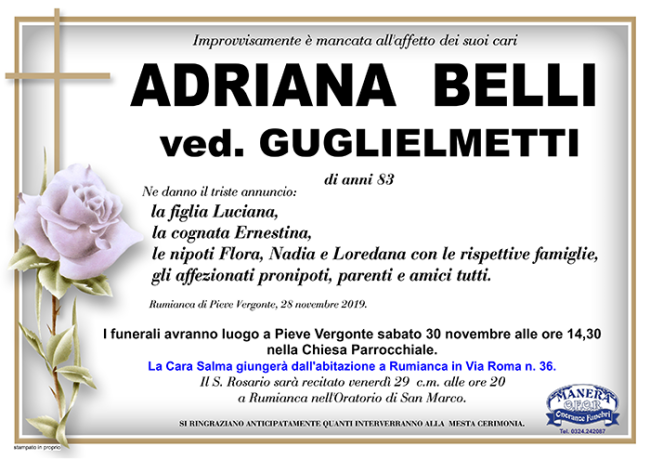 annuncio Belli Adriana