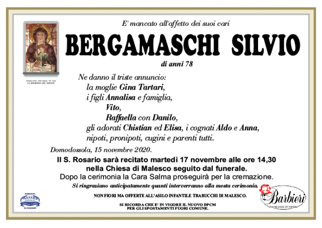 annuncio Bergamaschi Silvio