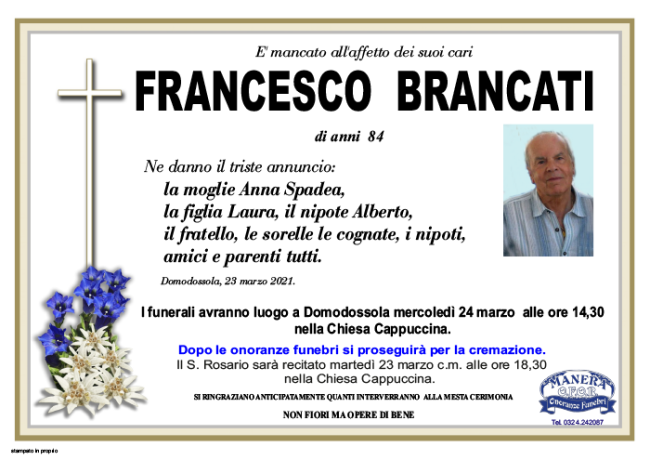 annuncio Brancati Francesco