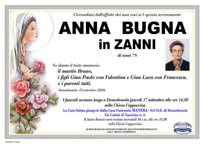annuncio Bugna Anna