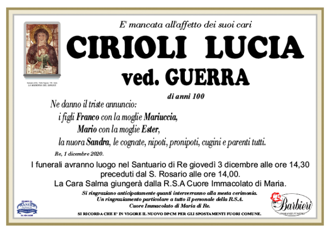 annuncio Cirioli Lucia