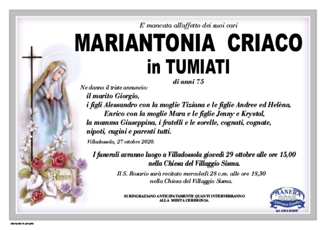 annuncio Criaco Mariantonia
