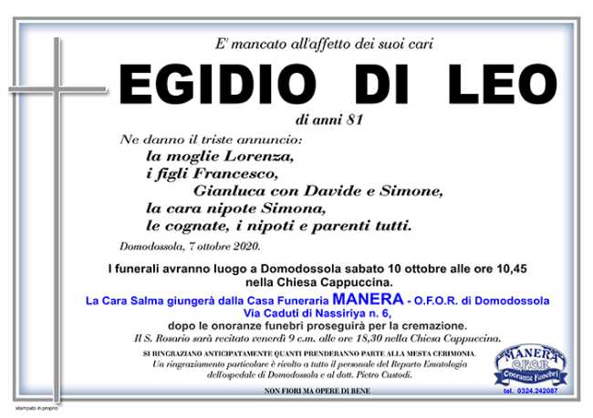 annuncio EGIDIO DI LEO
