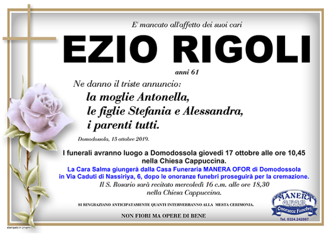 annuncio Ezio Rigoli