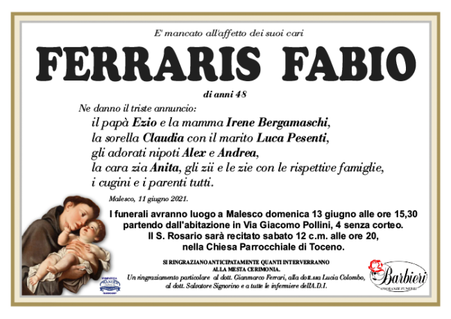 annuncio Ferraris Fabio