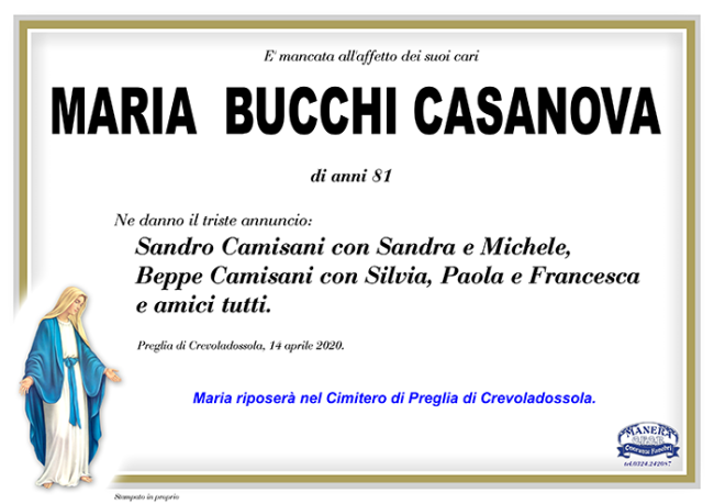 annuncio Maria Bucchi Casanova