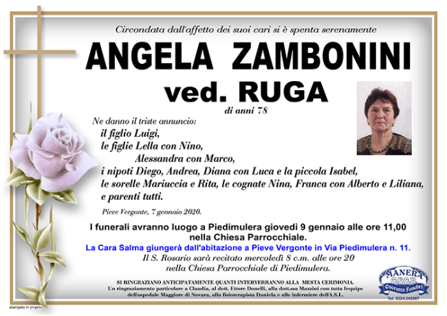 annuncio Zambonini Angela