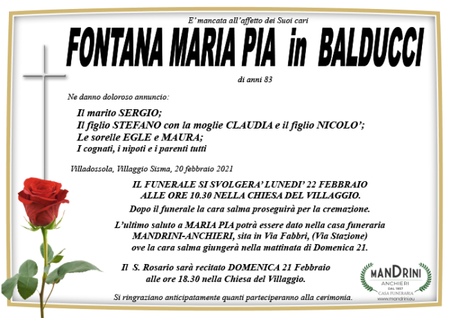balducci funebre FONTANA MARIA