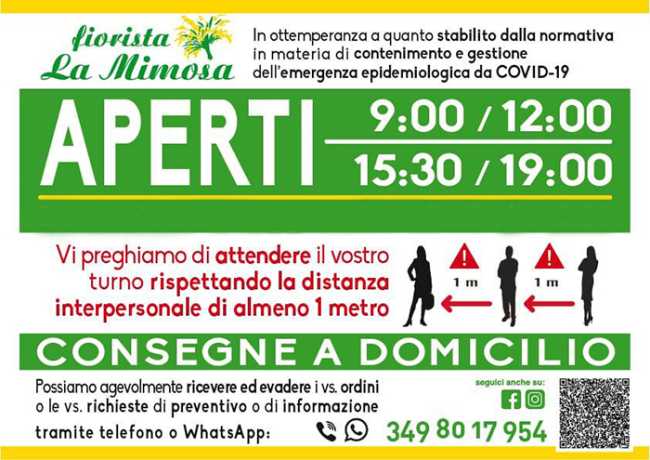 banner quadrato mimosa aperti covid
