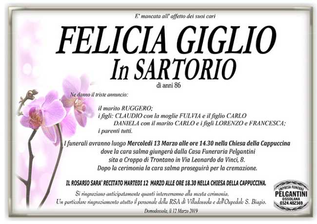 fellicia giglio in sartorio