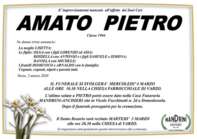 funebre AMATO PIETRO