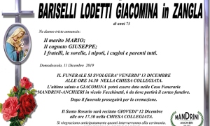 funebre BARISELLI LODETTI GIACOMINA