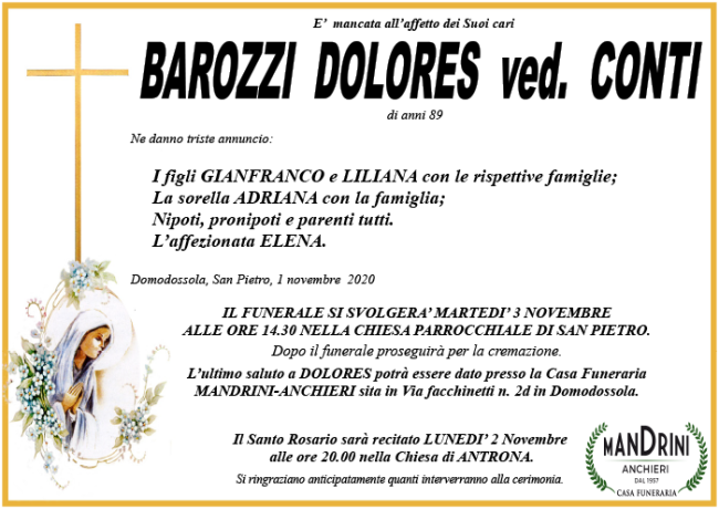 funebre BAROZZI DOLORES