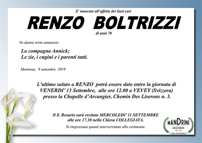 funebre BOLTRIZZI RENZO