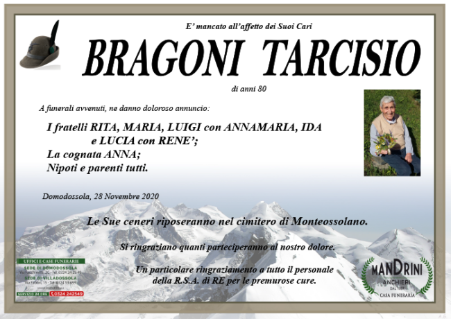 funebre BRAGONI TARCISIO