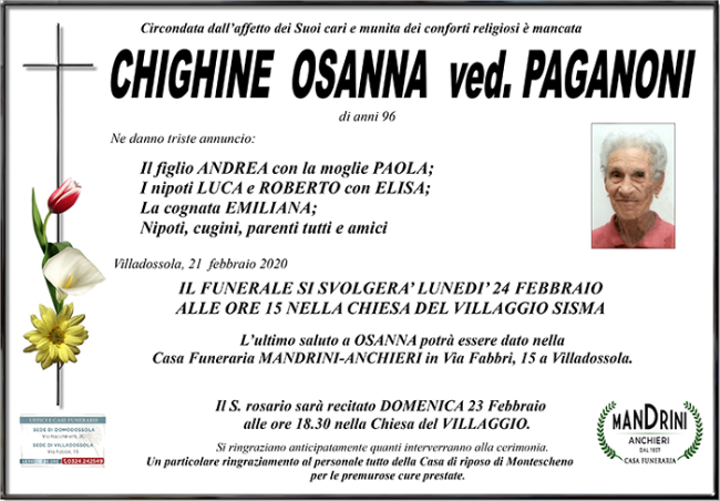 funebre CHIGHINE OSANNA