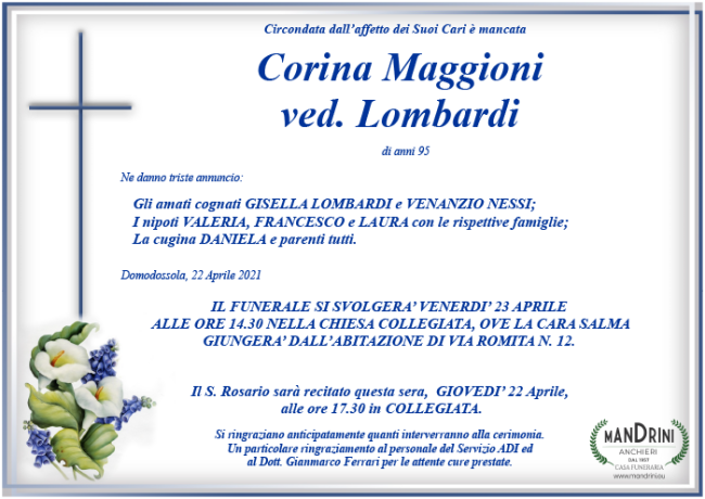 funebre CORINA MAGGIONI