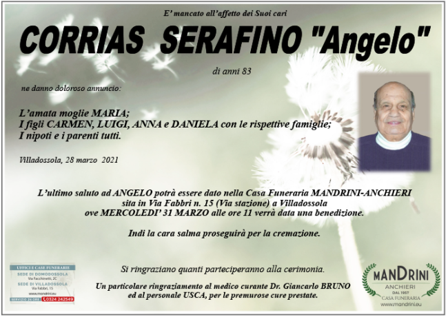 funebre CORRIAS ANGELO