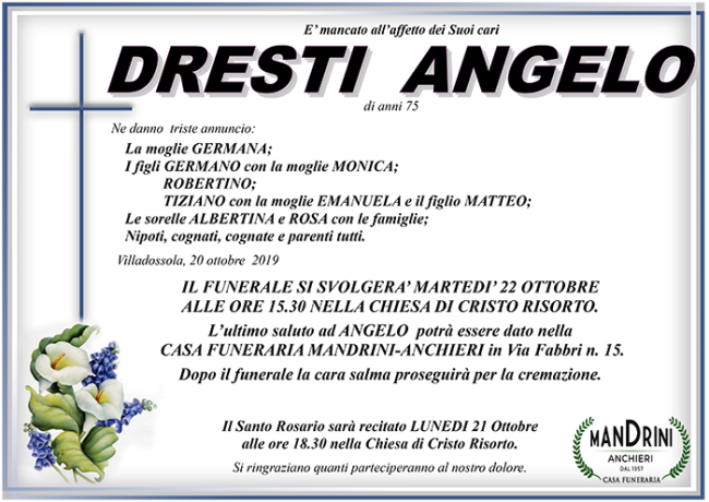 funebre DRESTI ANGELO