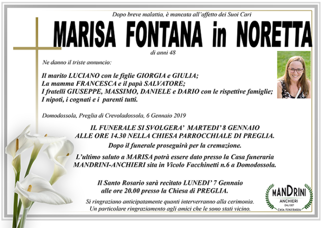 funebre FONTANA MARISA