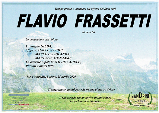 funebre FRASSETTI FLAVIO