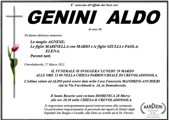 funebre GENINI ALDO