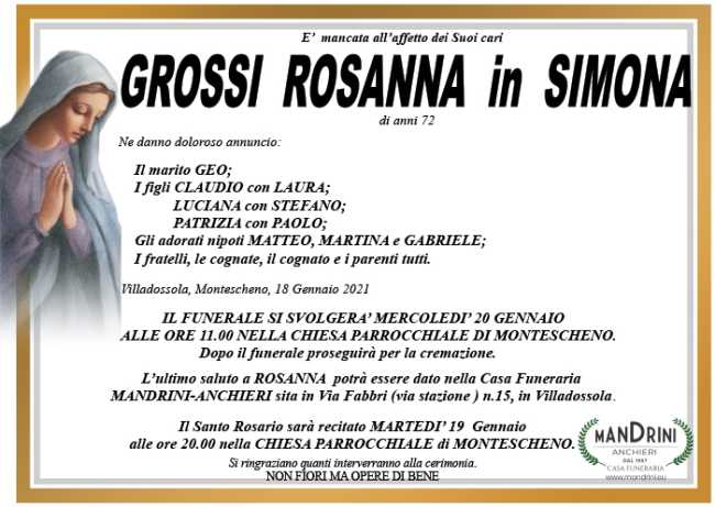 funebre GROSSI ROSANNA