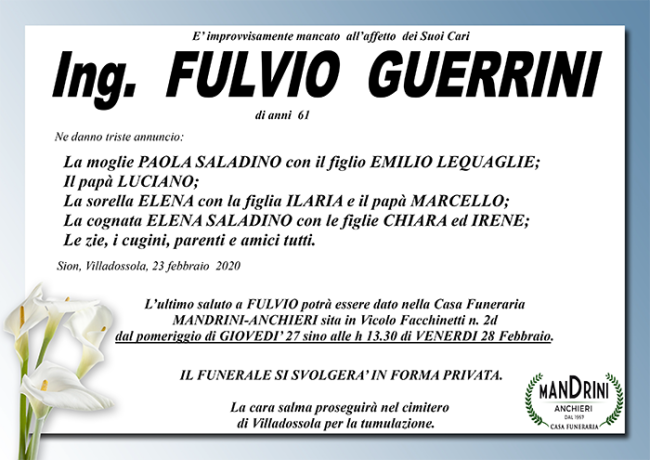 funebre GUERRINI FULVIO