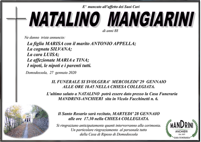 funebre MANGIARINI NATALINO
