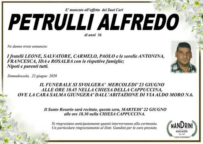 funebre PETRULLI ALFREDO