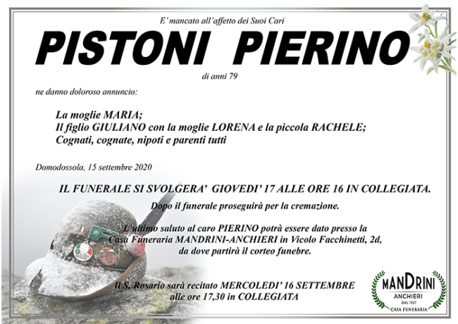 funebre PISTONI PIERINO
