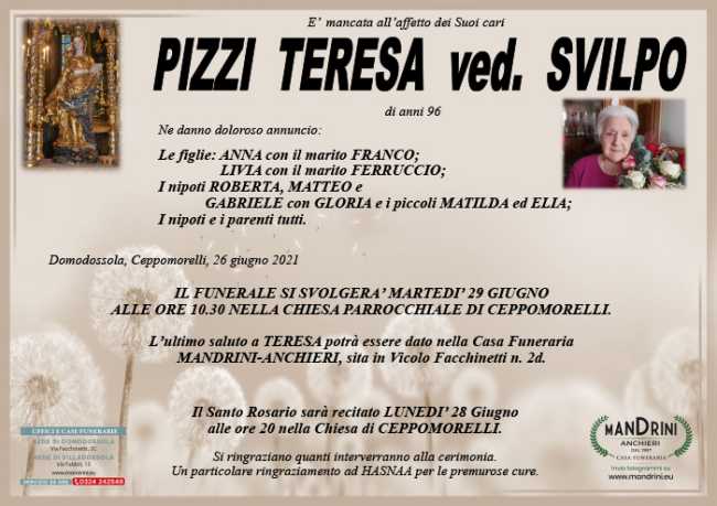 funebre PIZZI TERESA