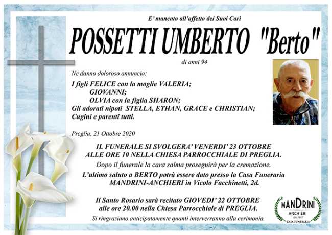 funebre POSSETTI UMBERTO