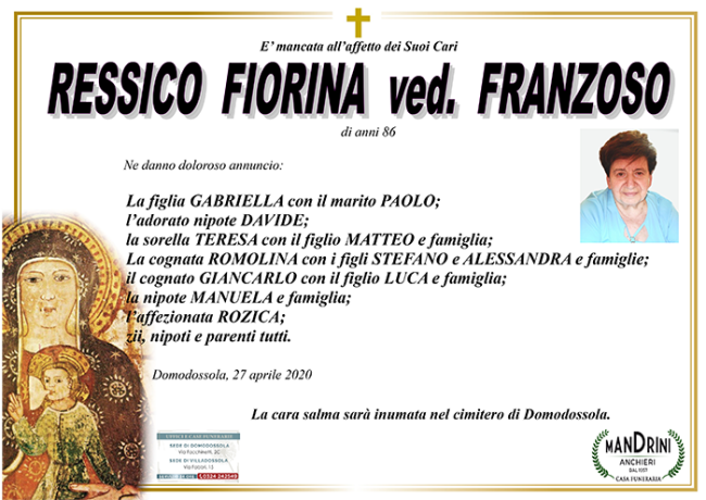 funebre RESSICO FIORINA