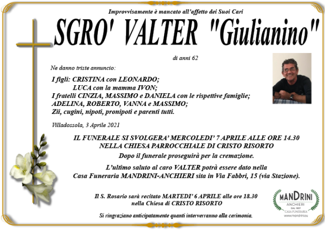 funebre SGRO VALTER