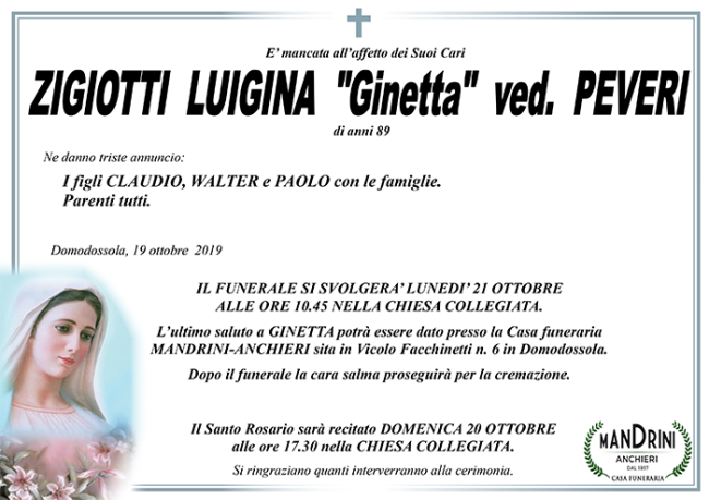 funebre ZIGIOTTI LUIGINA
