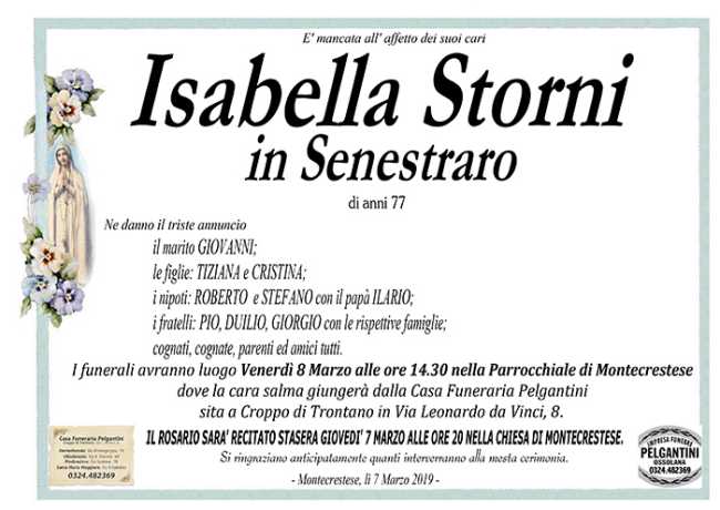 isabella storni in senestraro