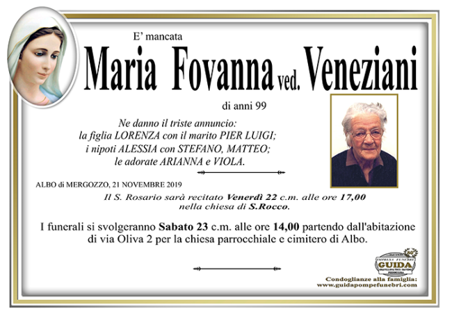 maria veneziani FOVANNA