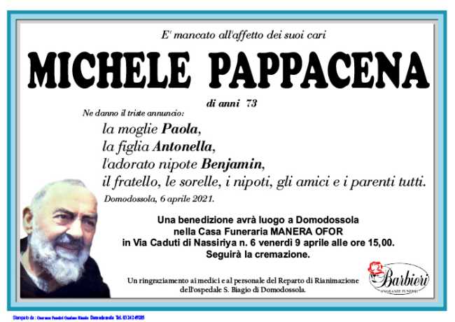 michele annuncio Pappacena