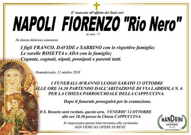 napoli fiorenzo rio nero