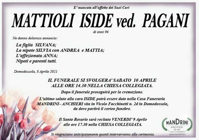 pagani funebre MATTIOLI ISIDE