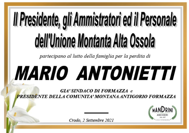 partecipazione ANTONIETTI MARIO PER UNIONE ALTA OSSOLA
