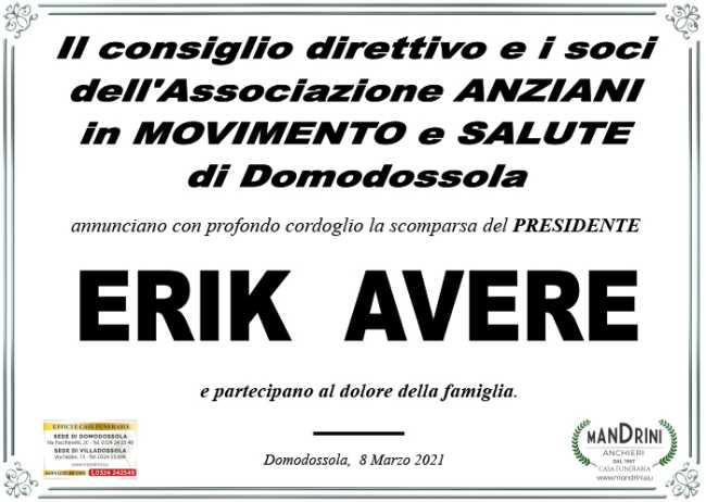 partecipazione ANZIANI in MOVIMENTO per AVERE ERIK