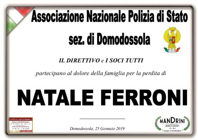 partecipazione POLIZIA DI STATO PER FERRONI NATALE