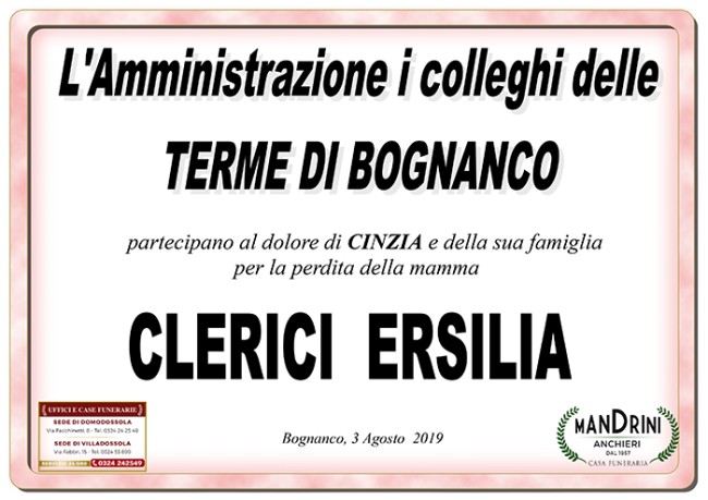 partecipazione TERME BOGNANCO PER CLERICI