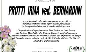 protti irma ringraziamento