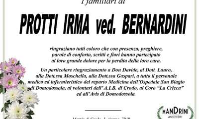 protti irma ringraziamento