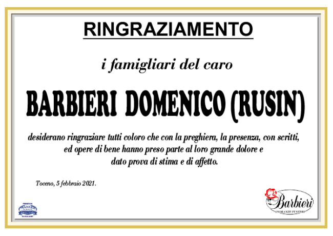 ring. Barbieri Domenico